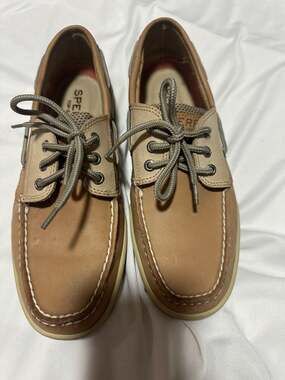 Sperry Top-Sider Men's Billfish 3-Eye Boat Shoe Tan Beige Size 9M